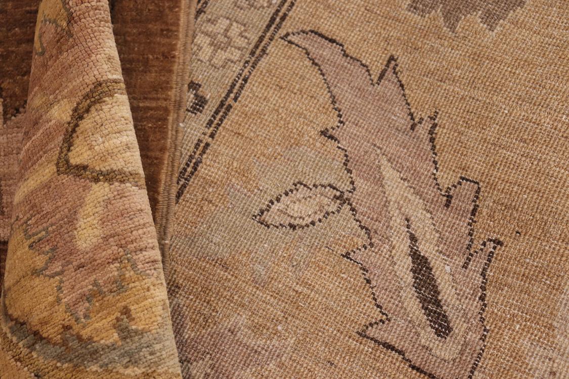 handmade Traditional Kafkaz Brown Gold Hand Knotted RECTANGLE 100% WOOL area rug 8 x 10