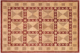 handmade Transitional Kafkaz Beige Rust Hand Knotted RECTANGLE 100% WOOL area rug 8' x 10'