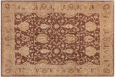 handmade Transitional Kafkaz Brown Tan Hand Knotted RECTANGLE 100% WOOL area rug 8' x 10'