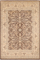 handmade Traditional Kafkaz Brown Beige Hand Knotted RECTANGLE 100% WOOL area rug 8X10