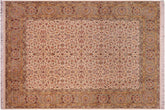 handmade Transitional Regular Ivory Lt. Green Hand Knotted RECTANGLE 100% WOOL area rug 8x10