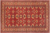 handmade Geometric Super Kazak Red Gold Hand Knotted RECTANGLE 100% WOOL area rug 10' x 13'