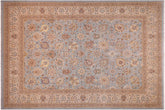 handmade Traditional Veg Dye Lt. Blue Beige Hand Knotted RECTANGLE 100% WOOL area rug 9' x 12'