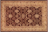 handmade Transitional Kafkaz Drk. Red Beige Hand Knotted RECTANGLE 100% WOOL area rug 9' x 13'