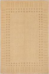 handmade Modern Kafkaz Beige Tan Hand Knotted RECTANGLE 100% WOOL area rug 9X12