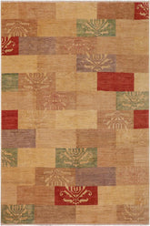 handmade Modern Kafkaz Tan Beige Hand Knotted RECTANGLE 100% WOOL area rug 9 X11