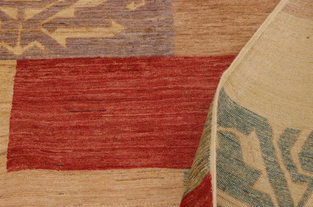 handmade Modern Kafkaz Tan Beige Hand Knotted RECTANGLE 100% WOOL area rug 9 X11