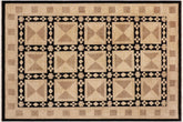 handmade Transitional Kafkaz Beige Black Hand Knotted RECTANGLE 100% WOOL area rug 9' x 12'