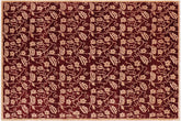 handmade Modern Kafkaz Wine Red Lt. Brown Hand Knotted RECTANGLE 100% WOOL area rug 9' x 12'