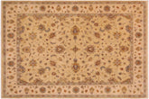 handmade Transitional Kafkaz Tan Beige Hand Knotted RECTANGLE 100% WOOL area rug 9' x 12'