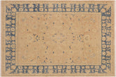 handmade Traditional Kafkaz Tan Blue Hand Knotted RECTANGLE 100% WOOL area rug 9x12