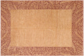 handmade Modern Kafkaz Tan Brown Hand Knotted RECTANGLE 100% WOOL area rug 8' x 10'