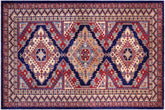 handmade Geometric Sherwan Red Beige Hand Knotted RECTANGLE 100% WOOL area rug 5x6