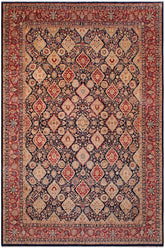 Traditional Kirman Royce Blue Red Hand Knotted Area rugs 9X12