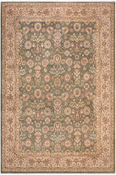 handmade Traditional Veg Dye Green Lt. Tan Hand Knotted RECTANGLE 100% WOOL area rug 9'X12'