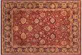 handmade Transitional Anmol Agra Red Blue Hand Knotted RECTANGLE 100% WOOL area rug 9x12