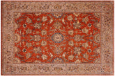 handmade Traditional Rust Tan Hand Knotted RECTANGLE 100% WOOL area rug 9' x 12'