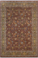 handmade Traditional Design Brown Lt. Green Hand Knotted RECTANGLE 100% WOOL area rug 9'X12'