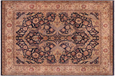 handmade Traditional Agra Blue Beige Hand Knotted RECTANGLE 100% WOOL area rug 8 x 11