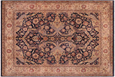 handmade Traditional Agra Blue Beige Hand Knotted RECTANGLE 100% WOOL area rug 8x11