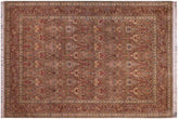 handmade Transitional Mujahid Lt. Green Red Hand Knotted RECTANGLE 100% WOOL area rug 9x12