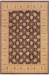 handmade Traditional Kafkaz Purple Lt. Tan Hand Knotted RECTANGLE 100% WOOL area rug 9X12