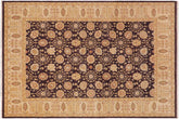 handmade Transitional Kafkaz Purple Lt. Tan Hand Knotted RECTANGLE 100% WOOL area rug 9' x 12'