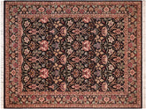 handmade Traditional Lily Black Brown Hand Knotted RECTANGLE 100% WOOL area rug 8x10
