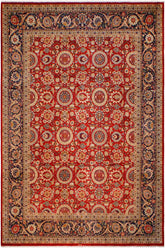 Traditional Agra Tabriz Dannie Rust Hand Knotted Area rugs 9X12