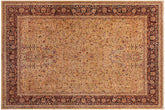 handmade Traditional Lahore Gold Drk. Red Hand Knotted RECTANGLE 100% WOOL area rug 9 x 12