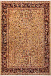 Traditional Lahore Armandin Gold Drk. Red Hand Knotted Area rugs 9X12