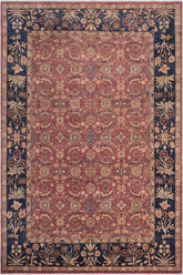 handmade Traditional Lahore Aubergine Blue Hand Knotted RECTANGLE 100% WOOL area rug 10'X14'
