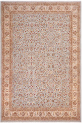 handmade Traditional Lt. Blue Ivory Hand Knotted RECTANGLE 100% WOOL area rug 10'X14'