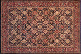 handmade Traditional Kirman Blue Red Hand Knotted RECTANGLE 100% WOOL area rug 9x12
