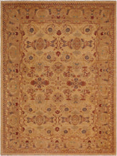 handmade Traditional Antique Gold Tan Hand Knotted RECTANGLE 100% WOOL area rug 9x12