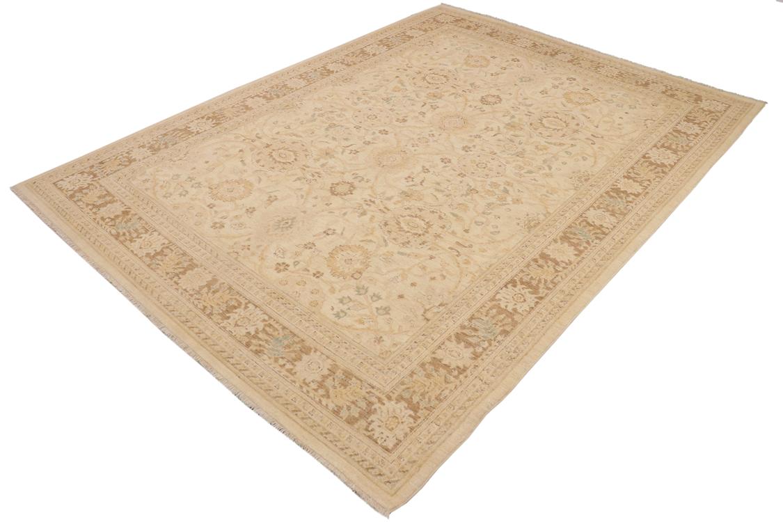 handmade Traditional Kafkaz Beige Brown Hand Knotted RECTANGLE 100% WOOL area rug 9 x 12