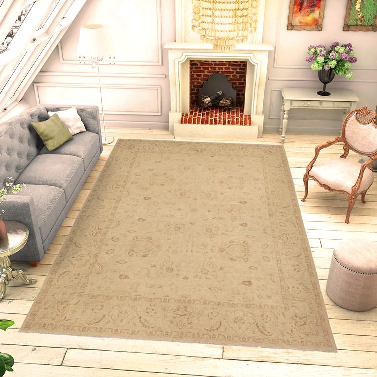 handmade Traditional Kafkaz Beige Brown Hand Knotted RECTANGLE 100% WOOL area rug 9 x 12