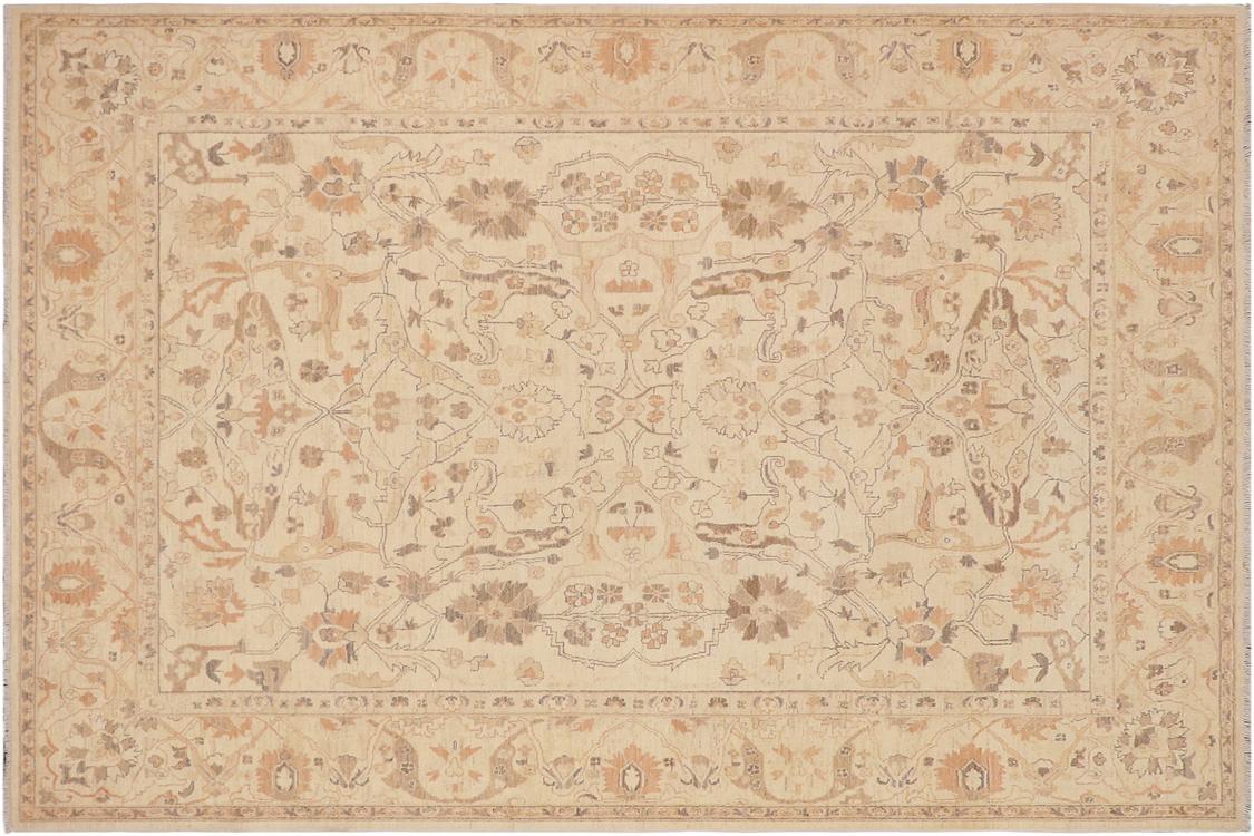 handmade Traditional Kafkaz Beige Brown Hand Knotted RECTANGLE 100% WOOL area rug 9 x 11