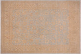 handmade Traditional Kafkaz Lt. Blue Tan Hand Knotted RECTANGLE 100% WOOL area rug 9x12
