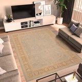 handmade Traditional Kafkaz Lt. Blue Lt. Brown Hand Knotted RECTANGLE 100% WOOL area rug 9 x 11