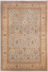 handmade Traditional Design Lt. Blue Tan Hand Knotted RECTANGLE 100% WOOL area rug 9'X12'
