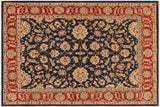 Bohemian Ziegler Lavenia Navy/Red Hand-Knotted Wool Rug - 8'9'' x 11'2''