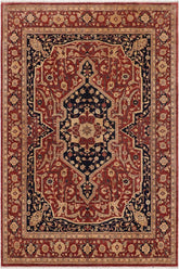 handmade Traditional Kafkaz Rust Blue Hand Knotted RECTANGLE 100% WOOL area rug 10X12