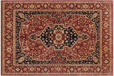 handmade Traditional Kafkaz Rust Blue Hand Knotted RECTANGLE 100% WOOL area rug 10' x 12'