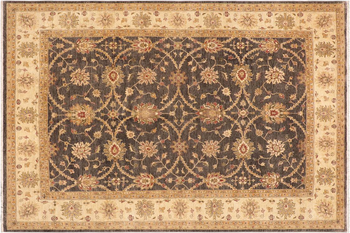 handmade Traditional Kafkaz Charcoal Beige Hand Knotted RECTANGLE 100% WOOL area rug 9 x 12