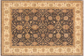 handmade Transitional Kafkaz Charcoal Beige Hand Knotted RECTANGLE 100% WOOL area rug 9' x 12'