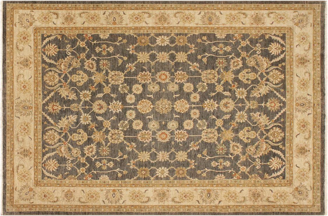 handmade Traditional Kafkaz Gray Beige Hand Knotted RECTANGLE 100% WOOL area rug 9 x 12