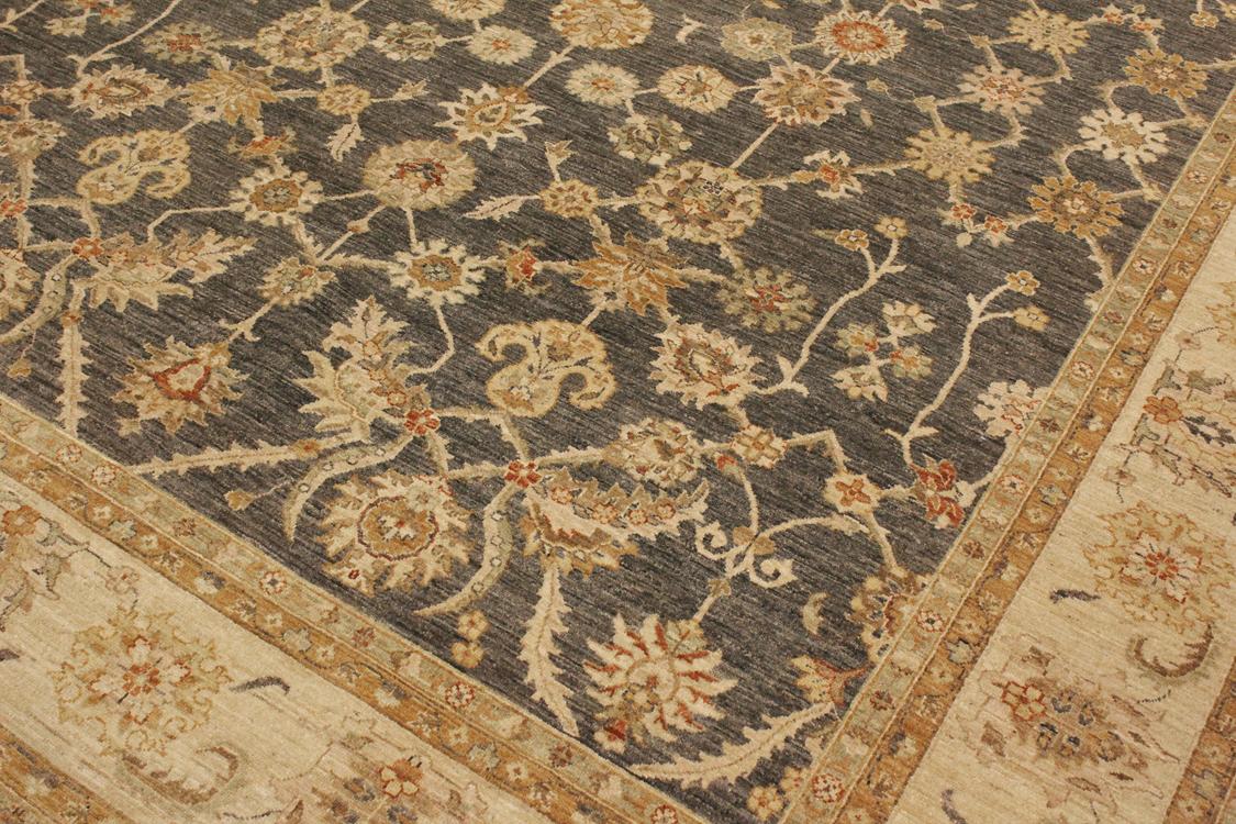 handmade Traditional Kafkaz Gray Beige Hand Knotted RECTANGLE 100% WOOL area rug 9 x 12