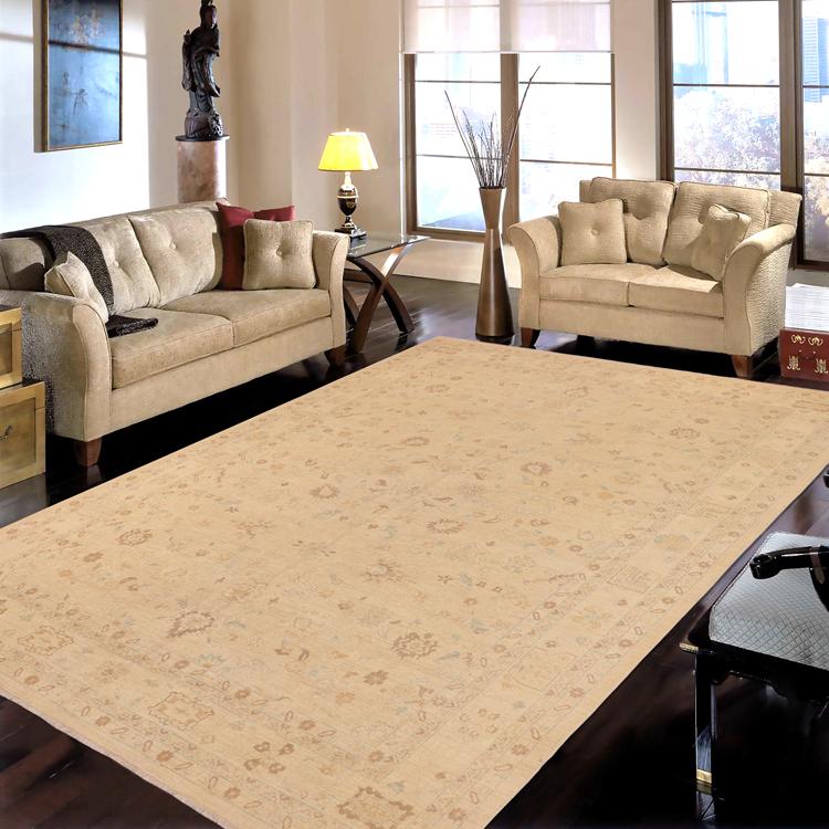 handmade Traditional Kafkaz Tan Brown Hand Knotted RECTANGLE 100% WOOL area rug 10 x 14