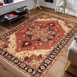 handmade Traditional Kafkaz Rust Blue Hand Knotted RECTANGLE 100% WOOL area rug 10 x 14